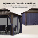 [12X20FT] Alora Heavy-Duty Outdoor Backyard Hardtop Gazebo With Netting And Curtains (SAK18352) by SAKSBY WHOLESALE