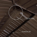 [12X20FT] Heavy-Duty Outdoor Backyard Hardtop Gazebo With Netting And Curtains (SAK18352)