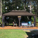 [12X20FT] Heavy-Duty Outdoor Backyard Hardtop Gazebo With Netting And Curtains (SAK18352)