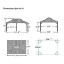 [12X20FT] Heavy-Duty Outdoor Backyard Hardtop Gazebo With Netting And Curtains (SAK18352)