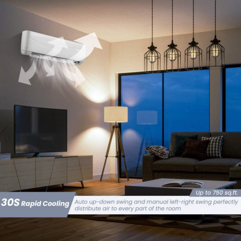 12000 BTU Mini Split Wall Mounted Air Conditioner & Ductless Heater W/ 5 Operation Modes (SAK53842)