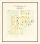 Vintage Map of Fontanelle, Nebraska 1908