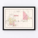 Vintage Map of Ellsworth, Wisconsin 1908
