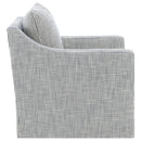Merced - Upholstered Sloped Arm Accent Swivel Chair With 360 Degree Swivel Base - Gray