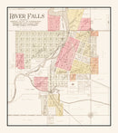 Vintage Map of River Falls, Wisconsin 1908