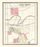 Vintage Map of Linn Grove, Iowa 1908