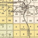 Vintage Map of Dickinson County, Kansas 1909