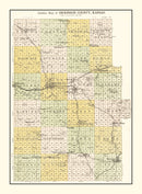 Vintage Map of Dickinson County, Kansas 1909