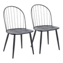 Riley - Industrial High Back Armless Chair (Set of 2) - Black by HouseOfZazla