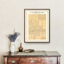Vintage Map of Abilene, Kansas 1909