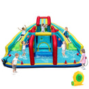 Inflatable Double Water Slide Park with Obstacle Course and 680W Blower by LJGDeals