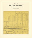 Vintage Map of Solomon, Kansas 1909
