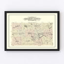Vintage Map of Kingsbury County, South Dakota 1909