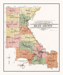 Vintage Map of Riley County, Kansas 1909