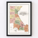 Vintage Map of Riley County, Kansas 1909
