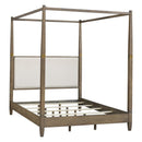 Queen Canopy Bed Frame With Upholstered Headboard - Brown by HouseOfZazla