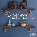 24” Trail Brown Live Edge Wood Shelf with L-Shaped Pipe Brackets (2-Pack)