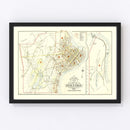 Vintage Map of Holyoke, Massachusetts 1911