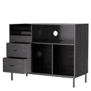 Grain Record Player Stand, Media Console With Speaker Shelf & 2 Drawers by HouseOfZazla