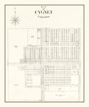 Vintage Map of Cygnet, Ohio 1912