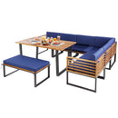 Patio Furniture Set: Patio Dining Set+Teak Wood Side Table+3 Pieces Patio Rattan Bistro Set by LJGDeals