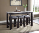 Necalli - Marble Top Weathered 4 Piece Pack Counter Height Table Set - Espresso by Unique Piece Furniture