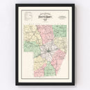 Vintage Map of Fayette County, Ohio 1913