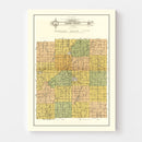 Vintage Map of Jasper County, Iowa 1914