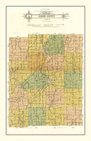 Vintage Map of Jasper County, Iowa 1914