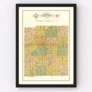 Vintage Map of Jasper County, Iowa 1914