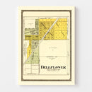 Vintage Map of Bellflower, Illinois 1914