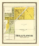 Vintage Map of Bellflower, Illinois 1914