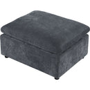 Modern Upholstered Square Modular Ottoman for Sectional Sofa,Sectional Sofa Couch, Chenille Grey
