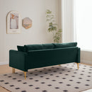 70" Velvet Sofa Couch Luxury Modern Upholstered 3-Seater sofa with 2 Pillows for Living Room, Apartment and Small Space
