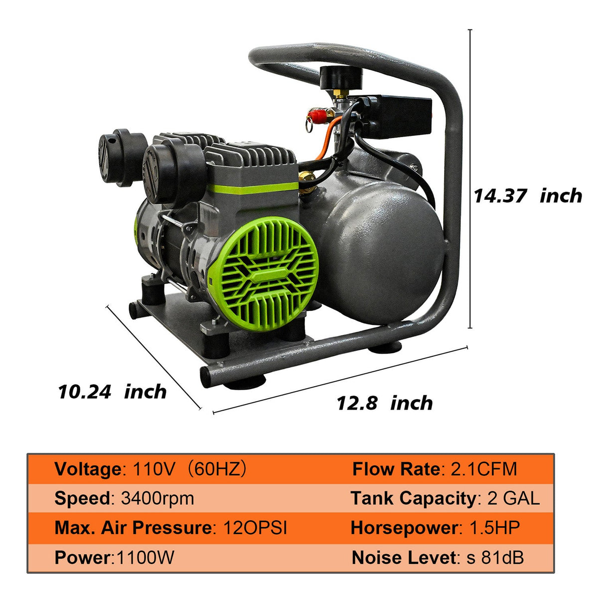 Oil Free Air Compressor with Quiet Low Noise and Portable Design, photo 10 of 10