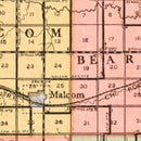 Vintage Map of Poweshiek County, Iowa 1914