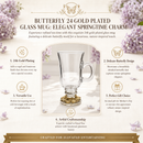 Butterfly 24 Gold Plated Glass Mug