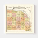 Vintage Map of Saunders County, Nebraska 1916