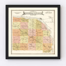 Vintage Map of Saunders County, Nebraska 1916