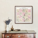Vintage Map of Rock County, Wisconsin 1917