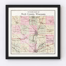 Vintage Map of Rock County, Wisconsin 1917