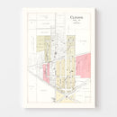 Vintage Map of Clinton, Wisconsin 1917