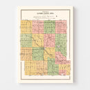 Vintage Map of Guthrie County, Iowa 1917