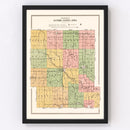 Vintage Map of Guthrie County, Iowa 1917