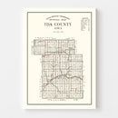 Vintage Map of Ida County, Iowa 1920