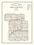 Vintage Map of Ida County, Iowa 1920