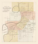 Vintage Map of Mankato, Minnesota 1921