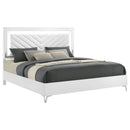 Cassia Eastern King LED Panel Bed White High Gloss