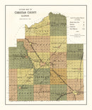 Vintage Map of Christian County, Illinois 1924