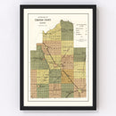 Vintage Map of Christian County, Illinois 1924